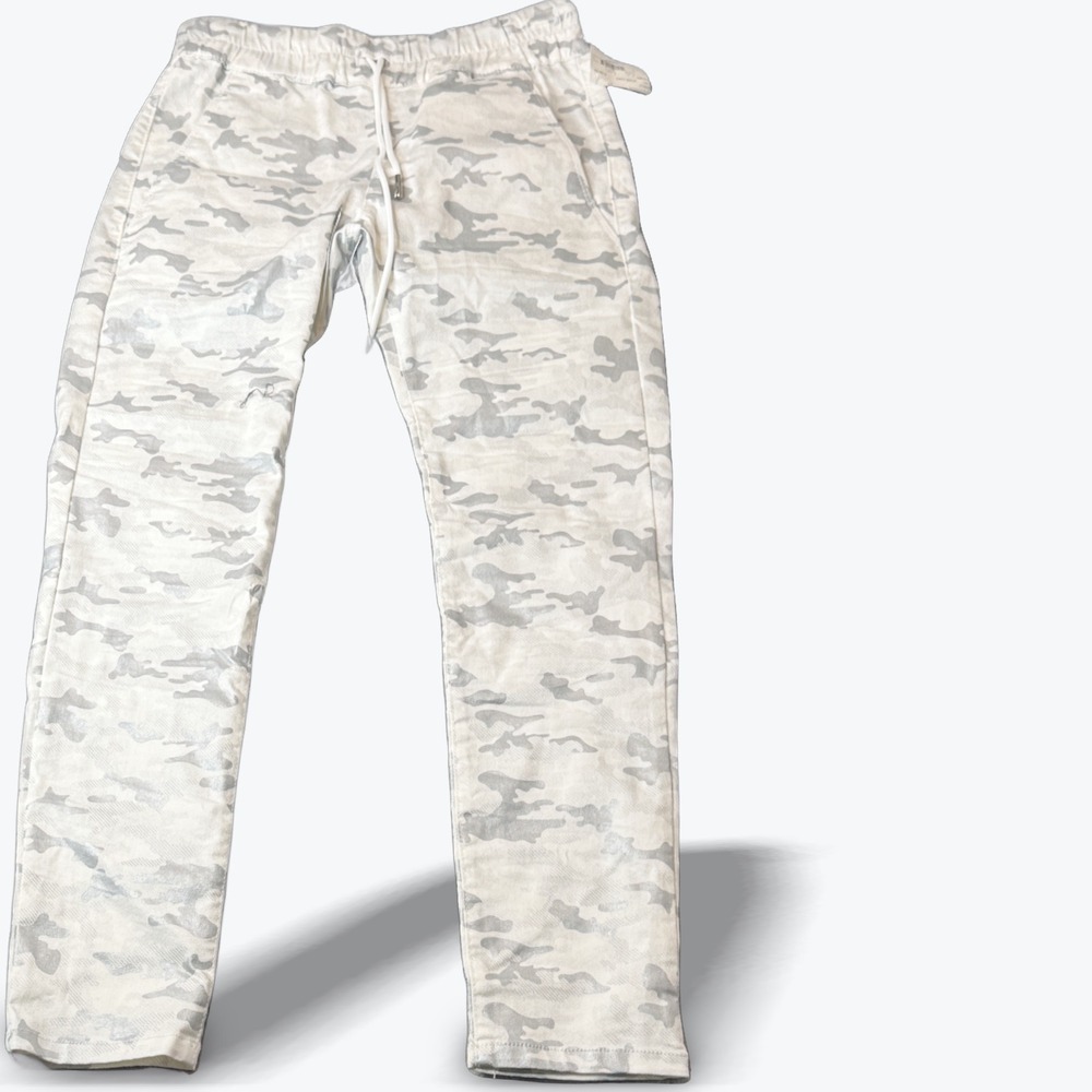 Bevy Flog Camo Jogger Designer Snow Camouflage Pants‎ Size 24 Drawstring Waist
